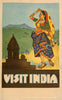 Visit India - 1930s Vintage Travel Poster - Framed Prints