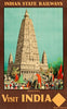 Visit India - Bodg Gaya - Vintage Travel Poster - Framed Prints