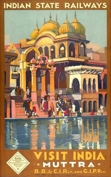 Visit India - Mathura - Vintage Travel Poster - Posters