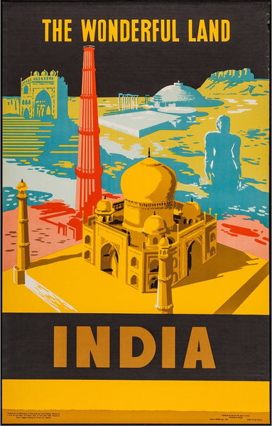 Visit India - Vintage Travel Poster - Canvas Prints