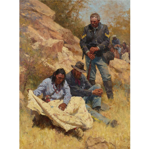 War Stories -  Contemporary Western American Indian Art Painting - Canvas Prints