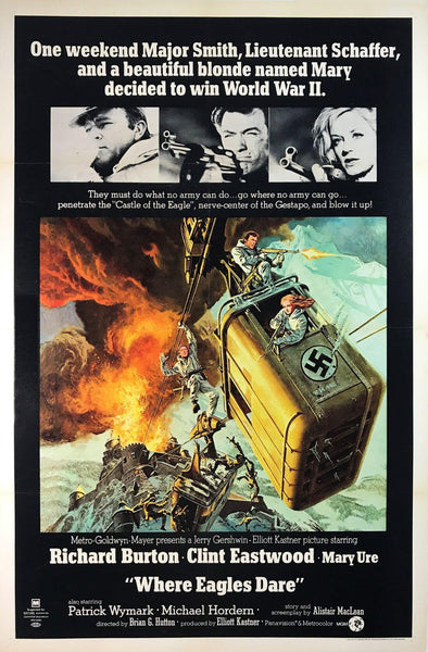 Where Eagles Dare - Clint Eastwood Richard Burton -  Hollywood Classic War Movie - Life Size Posters