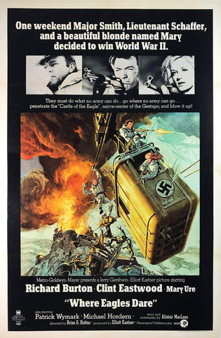 Where Eagles Dare - Clint Eastwood Richard Burton -  Hollywood Classic War Movie - Framed Prints by Eastwood