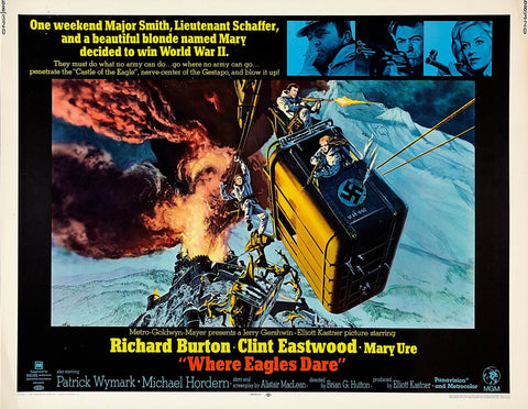Where Eagles Dare - Richard Burton Clint Eastwood - Hollywood Classic War WW2 Movie Vintage Poster - Canvas Prints by Kaiden Thompson