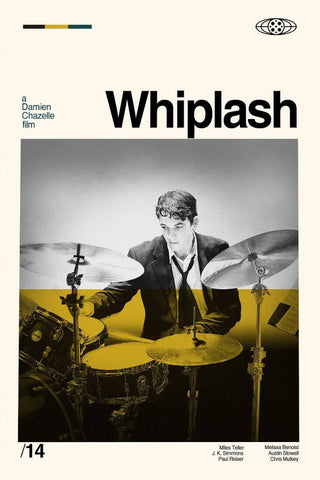 Whiplash - Miles Teller J K Simmons - Hollywood Movie Graphic Art Poster - Posters by Tallenge