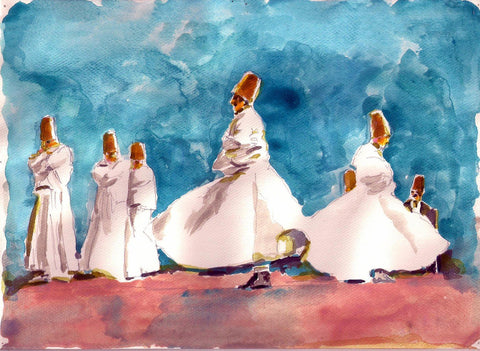 Whirling Dervishes - Watercolor Painting - Posters