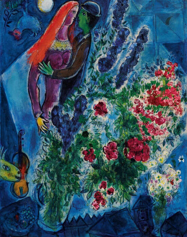 Woman With Red Hair (La Belle Rousse) - Marc Chagall - Modernism Painting - Canvas Prints by Marc Chagall