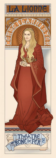 Women Of Game Of Thrones - Alphonse Mucha Inspired Art Nouveau Style - Cersei Lannister - Life Size Posters