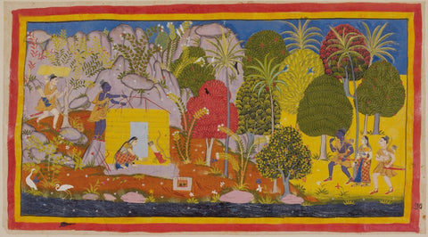 Indian Miniature Paintings - Ramayana Paintings - Life Size Posters by Kritanta Vala