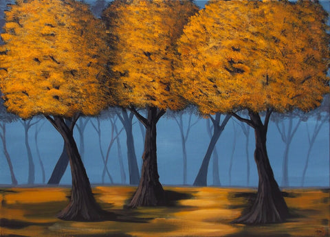 Orange Trees - Canvas Prints by Bradford Paul