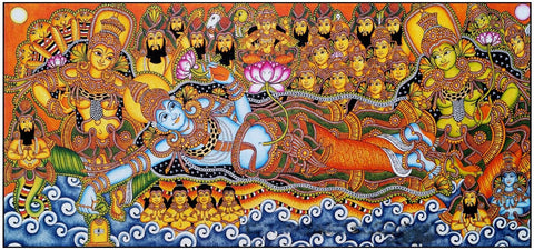 Ananthasayanam - Kerala Mural Painting - Canvas Prints